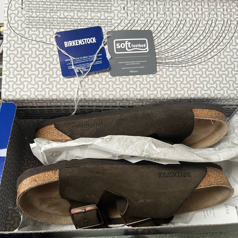 Birkenstock Brown Suede Sandals with Cork Sole